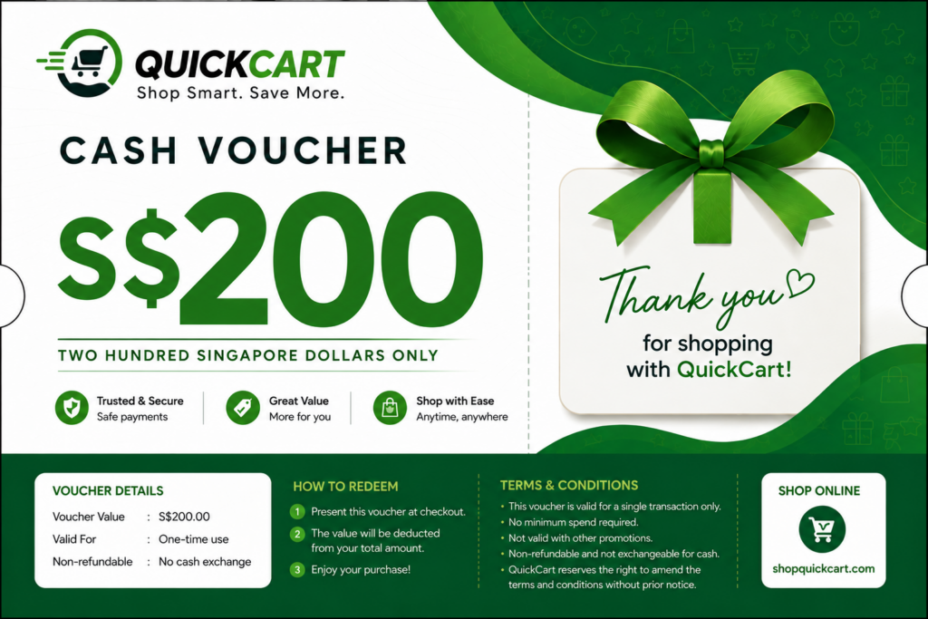 QuickCart S$200 Cash Voucher